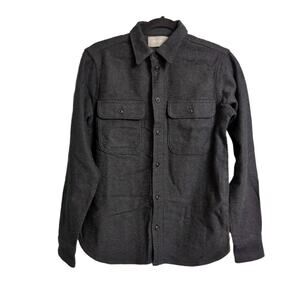 Everlane Heavyweight Overshirt Uniform Dark Grey Shacket Long Sleeve Buttons XS